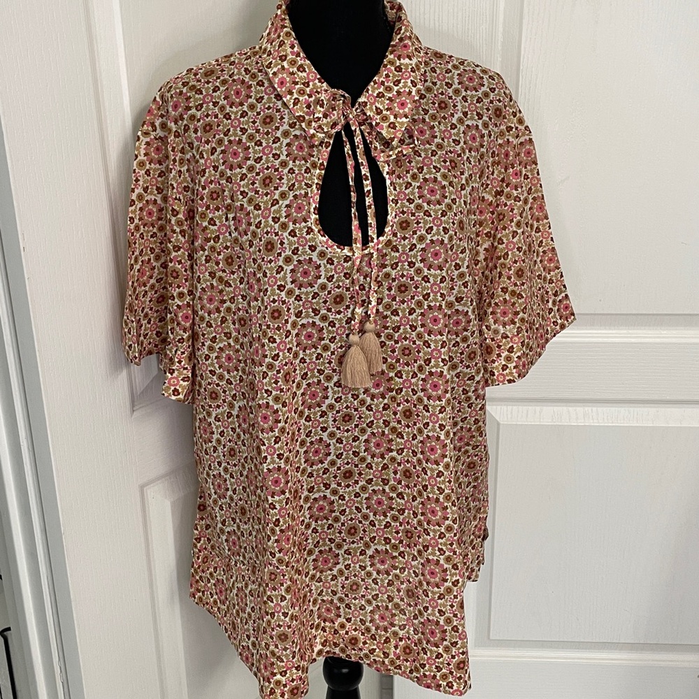 Banana Republic A line popover blouse top XL new w/ tags poplin cotton  tunic